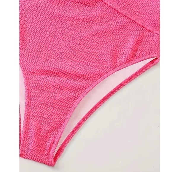 One Shoulder Rib Knit Cut Out Swimsuit, High Stretch One Piece Bathing Suit - Picture 8 of 9